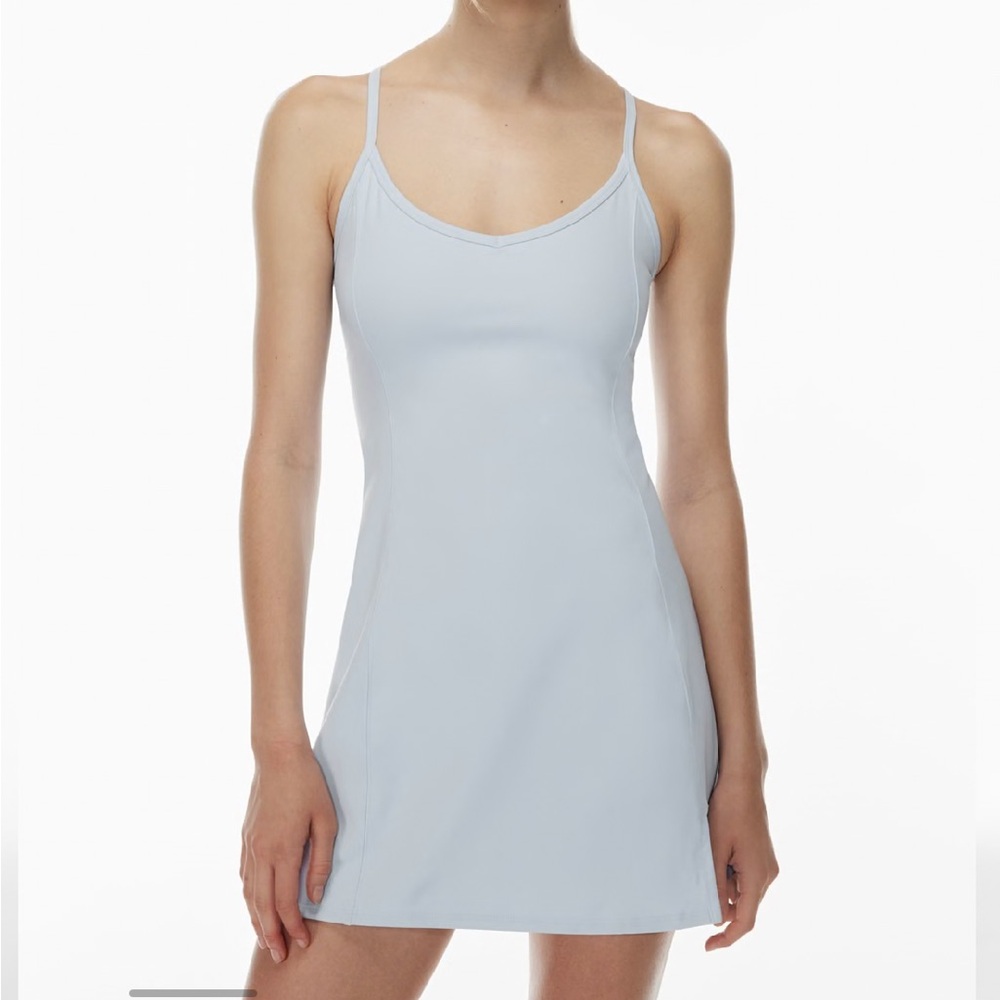 aritzia TnAction TnaSLICk Court Dress Light Blue Spaghetti Strap Dress small